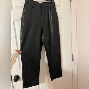 Abercrombie and Fitch Ankle Straight High Rise Curve Love Vegan Leather Pants